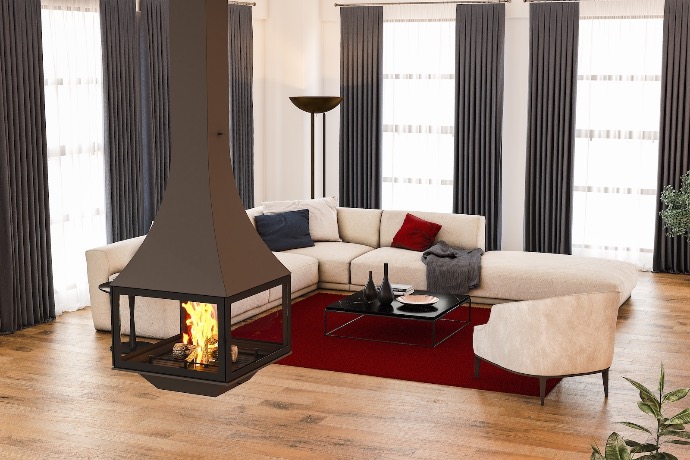 Cheminée JC Bordelet Julietta Blackline Suspendue